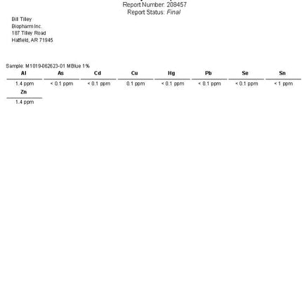 Methylene Blue, USP (Pharmaceutical) Grade, 1% Solution (0.5 mg per Drop) — 50 mL (1.69 fl oz) in Blue Glass Dropper Bottle