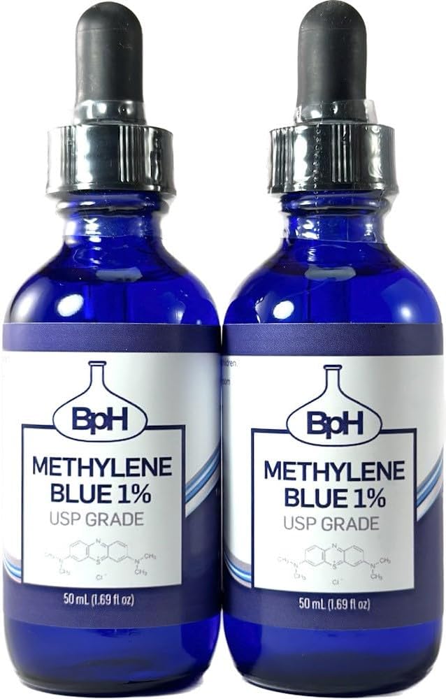 Biopharm Methylene Blue, 1% USP (Pharmaceutical) Grade: 2×50 mL Twin Pack Glass: 3rd Party Tested